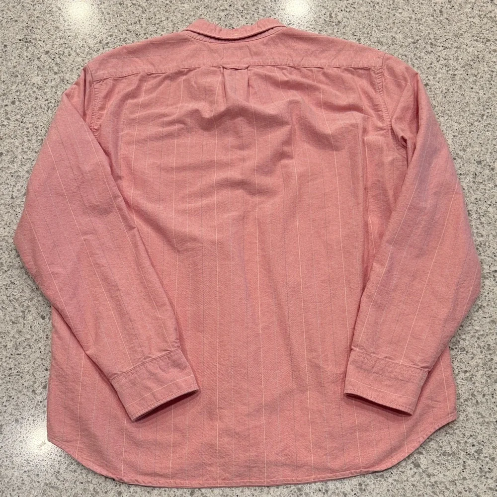 J. Crew Men's Pink Button-Down Stripe Shirt Relaxed Fit Size Large - Picture 6 of 6